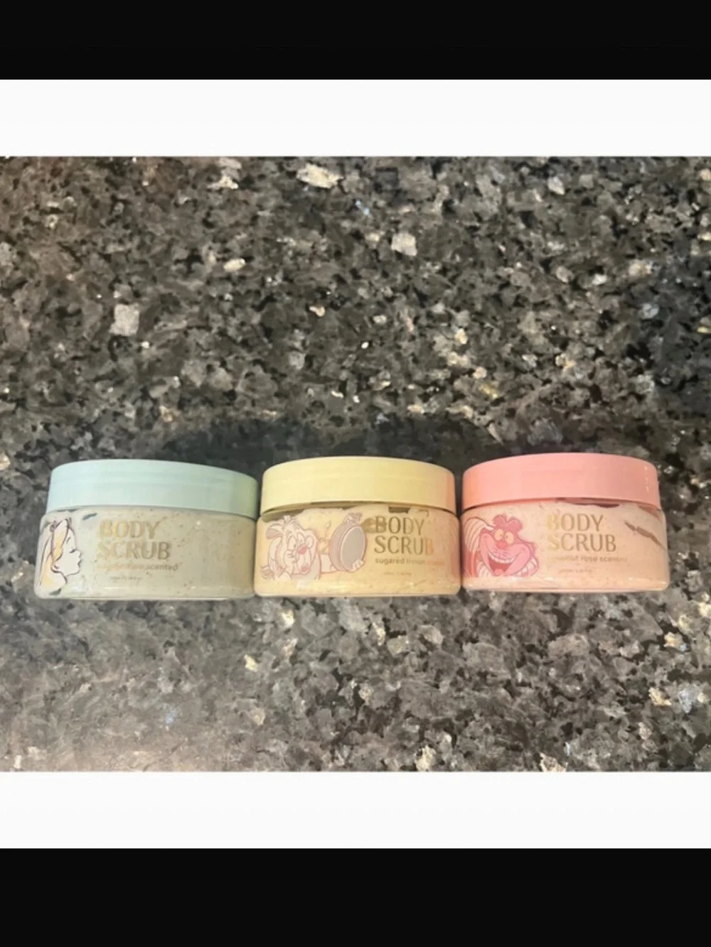 Set of 3 Disney Body Scrubs Alice in Wonderland New